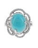 Effy Synthetic Turquoise Cabochon and Diamond Ring